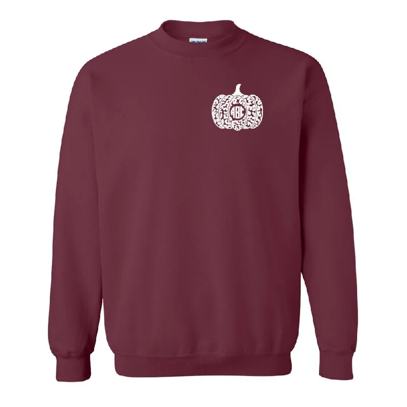 Overstock Monogrammed Leopard Pumpkin Crewneck Sweatshirt