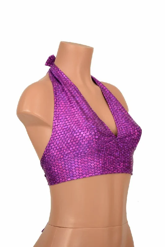 Best Bargains Purple Fish Scale Halter Top