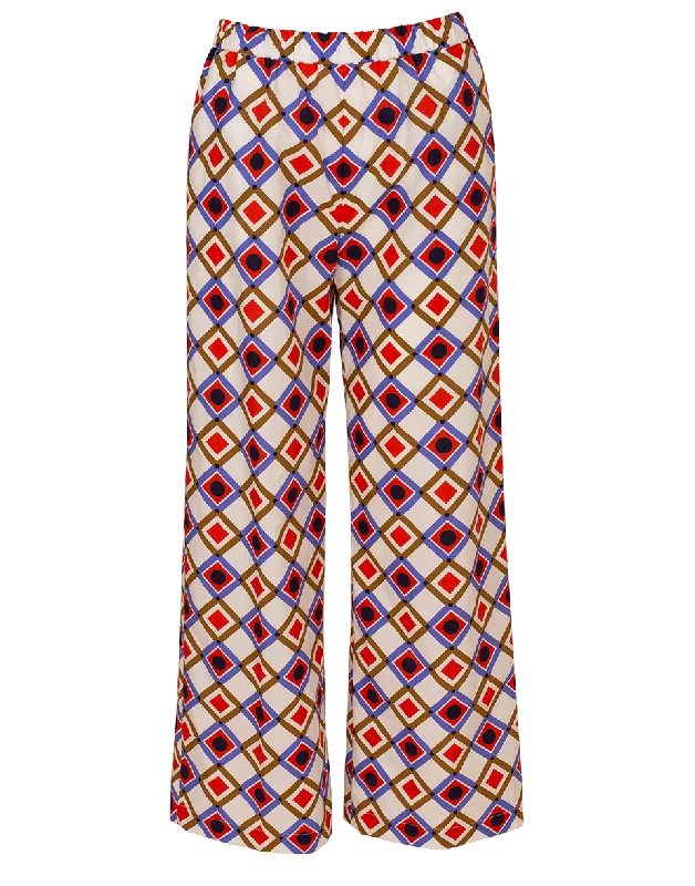 Flash Sale Diamond Print Elastic Pant