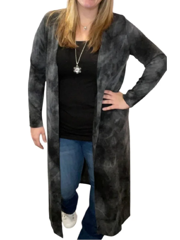 Deal Alert Tie Dye Duster In Charcoal