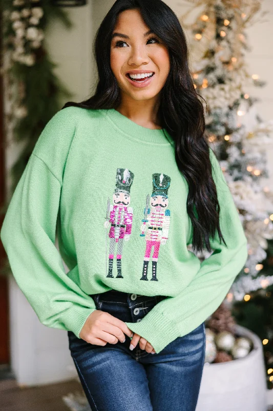 Price Rollback Nutcracker Fun Green Embroidered Sequin Sweater