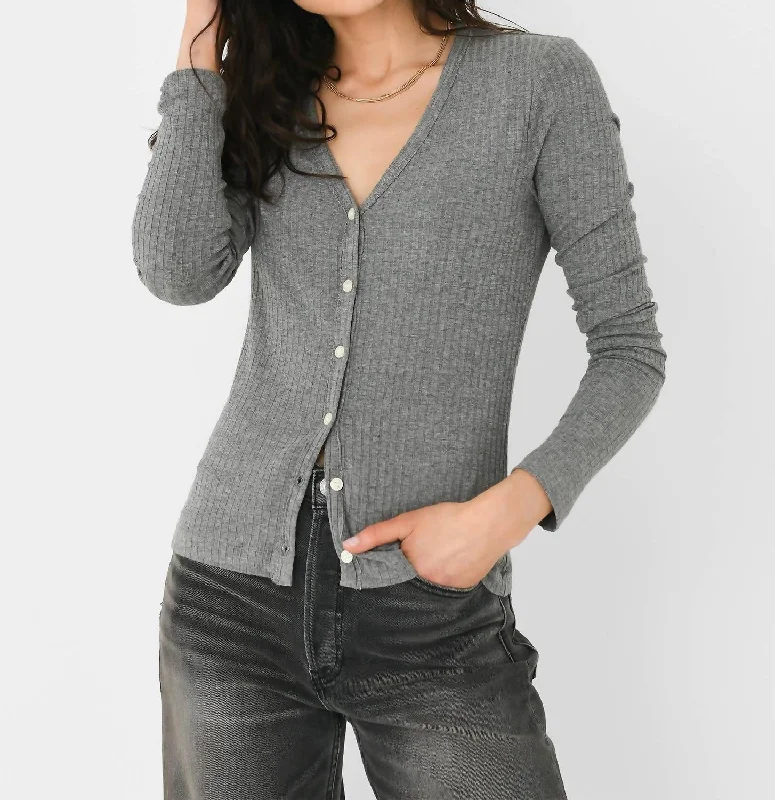 Hurry In Ava Cardigan In Milano Grey