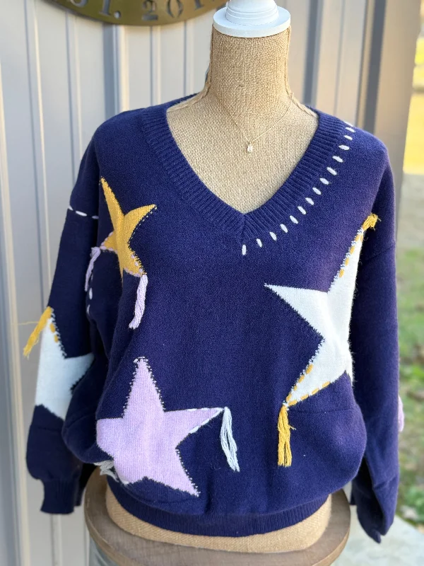 Deal of the Week Star Fringed Oversized Sweater