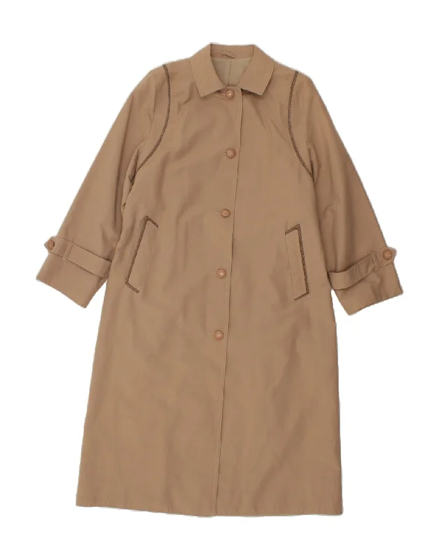 Reduced Price VINTAGE Womens Trench Coat UK 14 Large Brown Cotton