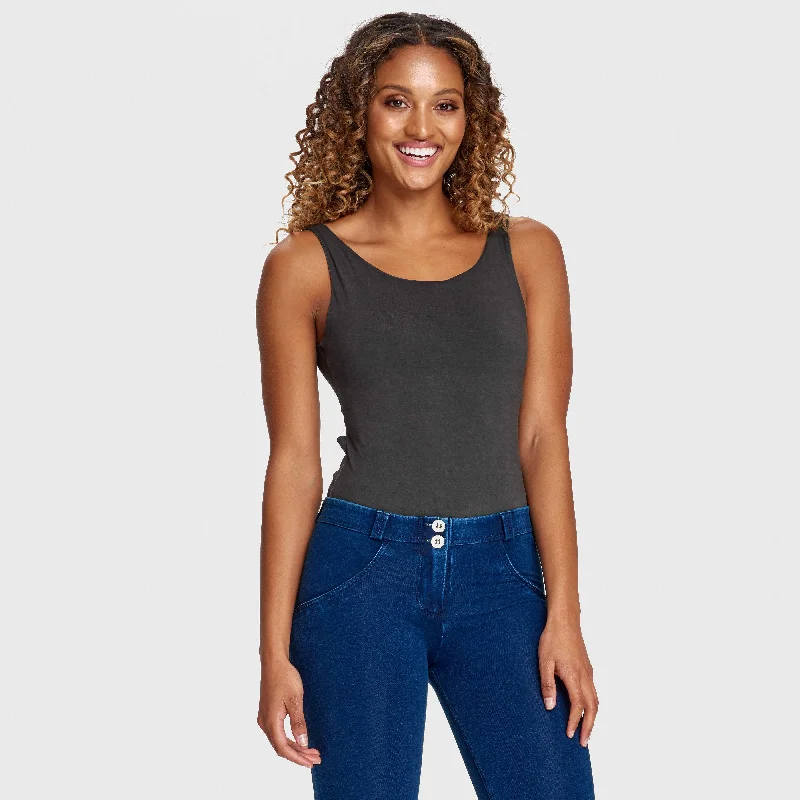 Special Buy Sleeveless Bodysuit - Garment Dyed Black