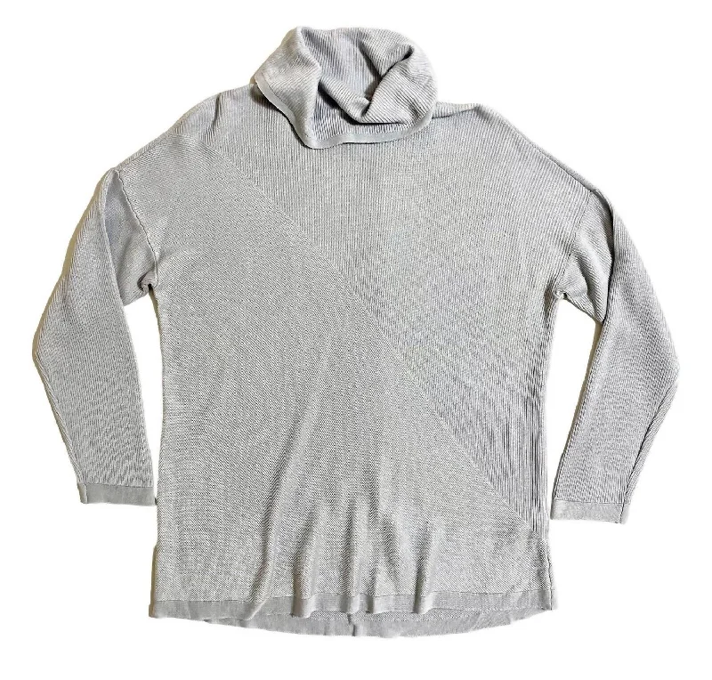 Weekend Savings Sensation Women's Tencel Lyocell & Silk Cowl Neck Sweater In Blue