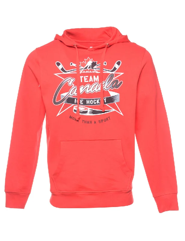Weekend Shopping Made Better Hockey Petite Canada Printed Hoodie - S