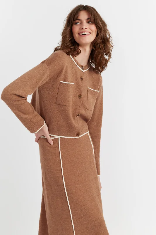 Special Discount Camel Merino Jeanne Milano Cardigan