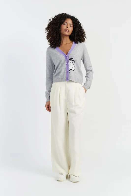 Special Buy Light-Grey Wool-Cashmere Snoopy Cardigan