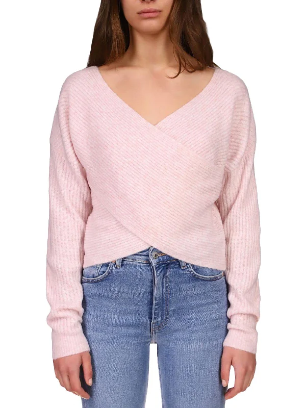 Make Your Weekend Count with Savings Womens Waffle V-Neck Wrap Sweater