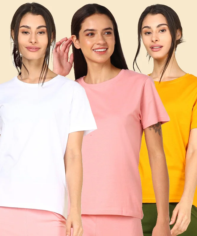 Midnight Sale Young Trendz Womens Regular Fit Combo Solid Tshirt