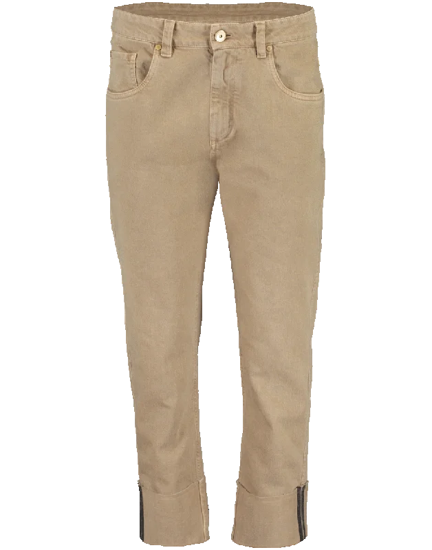 Act Now Raw Cuff Monili Stripe Pant