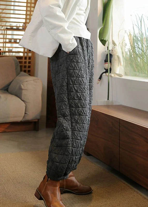 Can't Beat Black Pockets Thick Cotton Filled High Waist Beam Pants