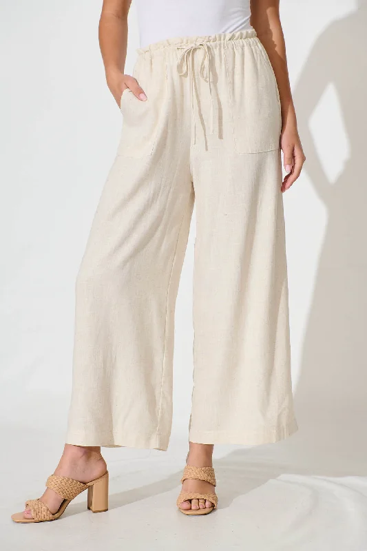 Unmissable Sale Morgan Pant In Oatmeal Linen Blend