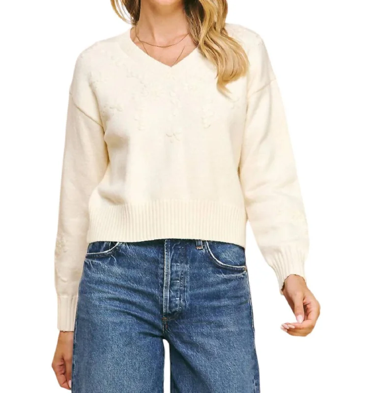 Weekend Deals That Spark Pearl Embellished Sweater In Ivory