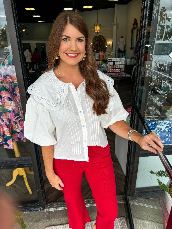 Flash Deals Frilly Lace White Top