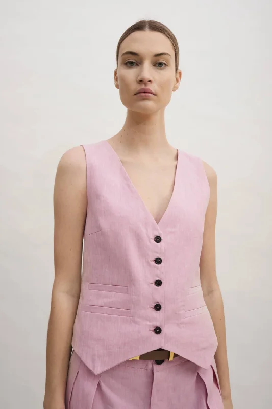Act Now Rika Studios Fay Vest - Rose