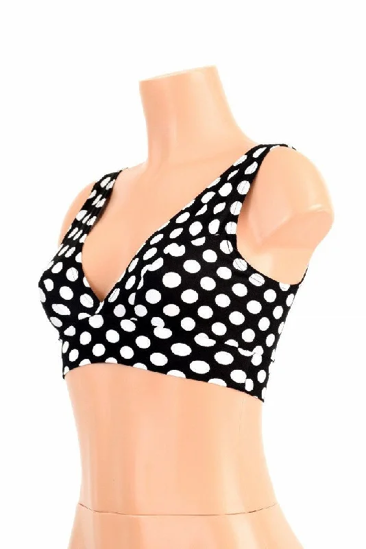 YEAR-End Clearance Starlette Bralette in Black & White Polka Dot