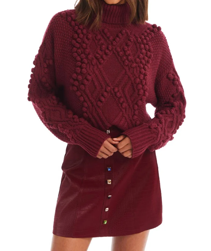 Weekend Savings Spectacle Daphne Turtleneck Sweater In Merlot