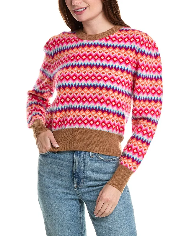 Value Pack Brodie Cashmere Farley Fairisle Puff Sleeve Cashmere Sweater