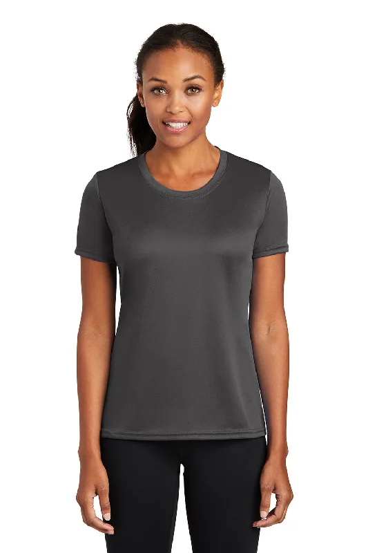 Bargain Bin Port & Company Womens Dry Zone Performance Moisture Wicking Short Sleeve Crewneck T-Shirt - Charcoal Grey
