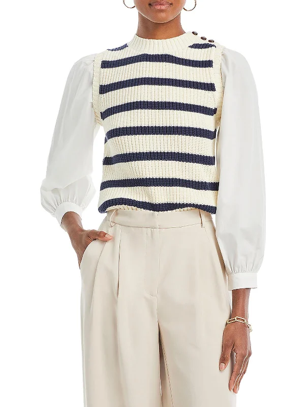 Best Bargains Womens Knit Striped Pullover Sweater
