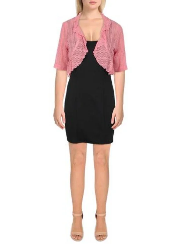 Early Access Plus Womens Knit Lace Cardigan Sweater