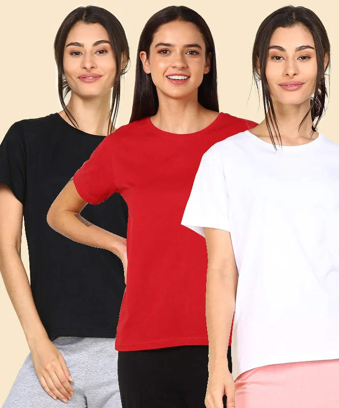 Limited Time Young Trendz Womens Regular Fit Combo Solid Tshirt