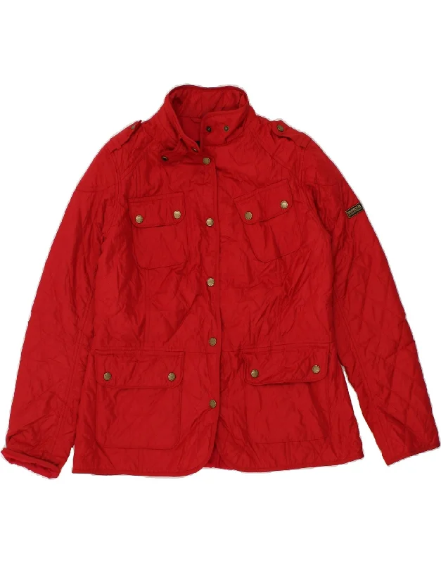 Weekend Offers That Impress BARBOUR Womens Military Quilted Jacket UK 16 Large Red Polyester Weekend Offers That Impress BARBOUR Womens Military Quilted Jacket UK 16 Large Red Polyester