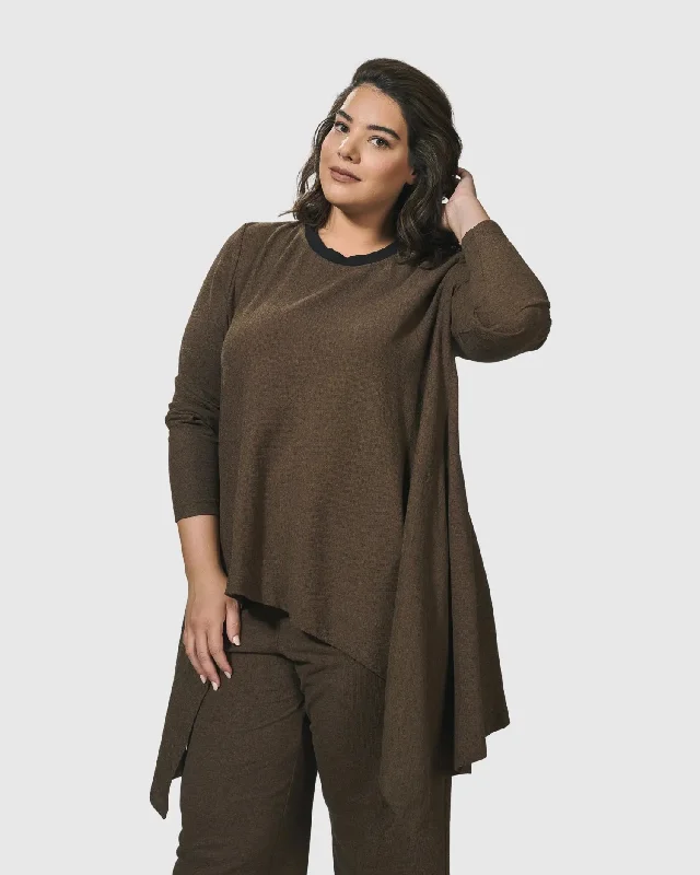 Fantastic Offers Essential Swing Tunic Top, Brown