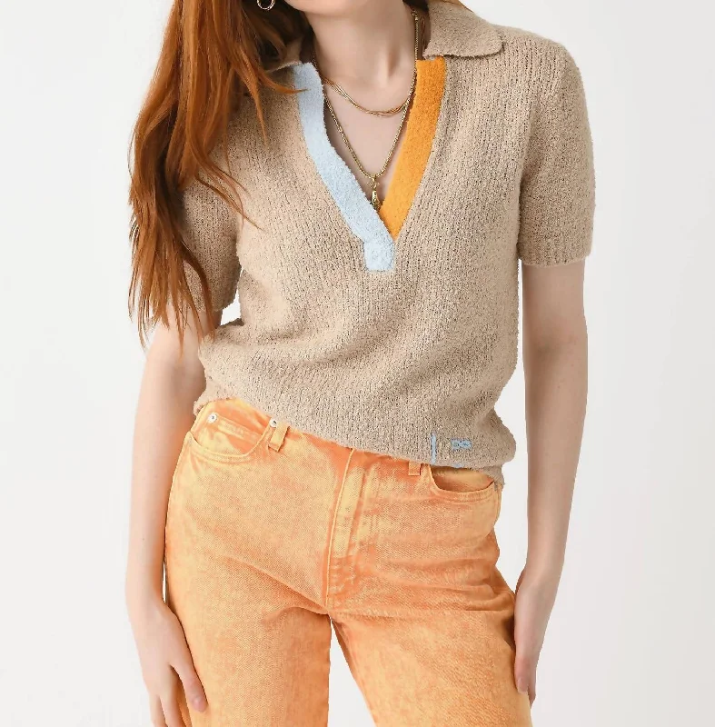 Great Deals Miller Bouclé Polo Sweater In Sable