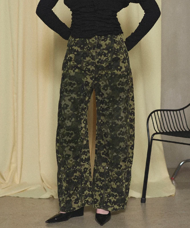 Bargain Blast 【25SPRING PRE-ORDER】Flower Camouflage Curve Pants