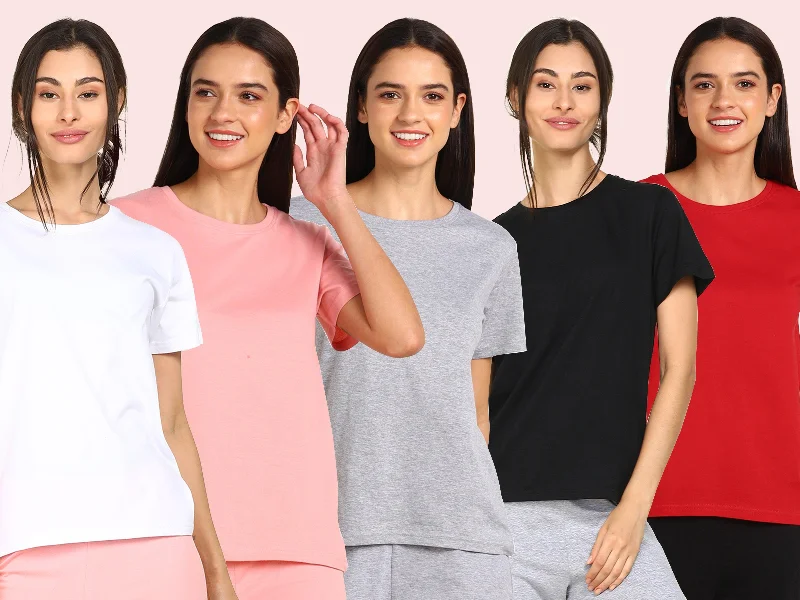 Great Deals Young Trendz Womens Regular Fit Combo Solid Tshirt