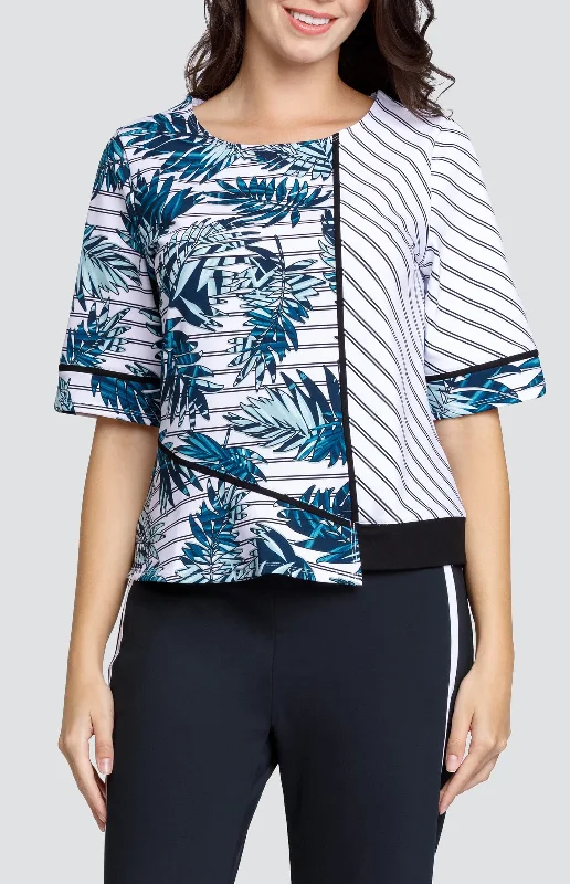 Super Discount Enilda Top - Striped Palm - FINAL SALE