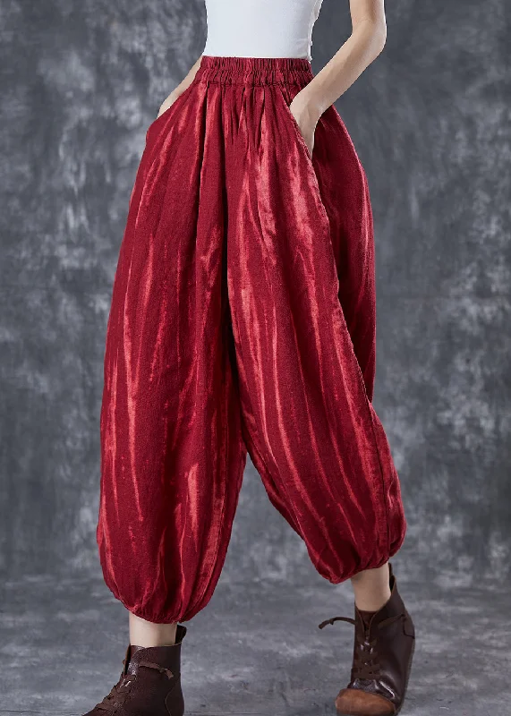 Quick Sale Women Mulberry Oversized Tie Dye Linen Lantern Pants Spring