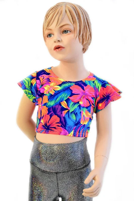 The Best Prices Girls Flip Sleeve Tahitian Floral Top (TOP ONLY)