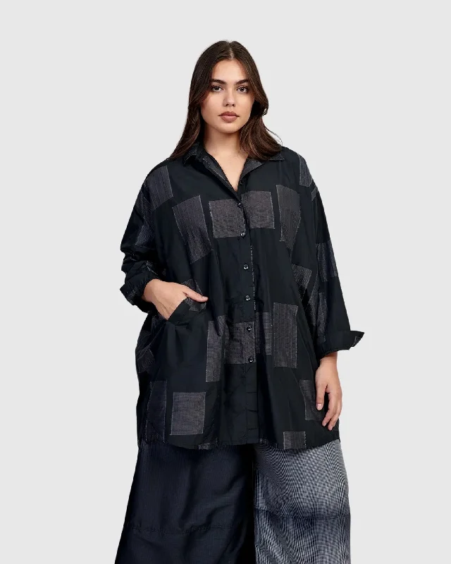 Seasonal Sale Urban Omni Oversized Tunic Shirt, Squares