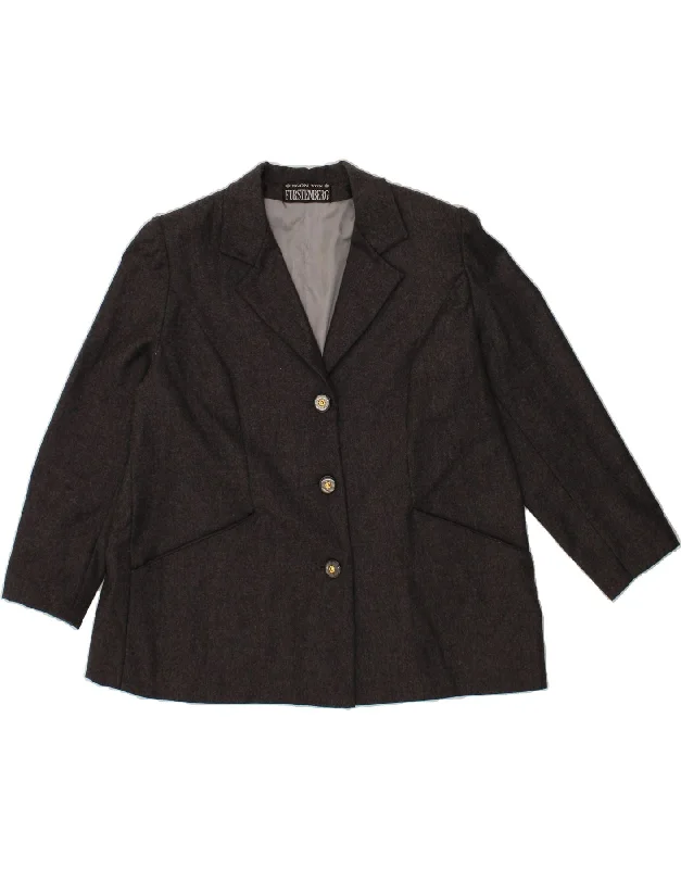Final Markdown EGON VON FURSTENBERG Womens 3 Button Blazer Jacket UK 20 2XL Grey