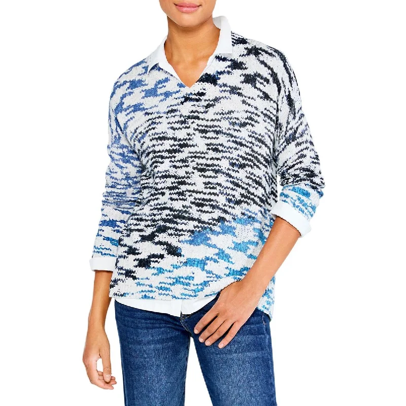 Great Deal Womens Printed V Neck Pullover Sweater