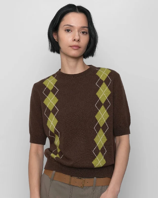 Take Advantage Wren Argyle Knit Short Sleeve