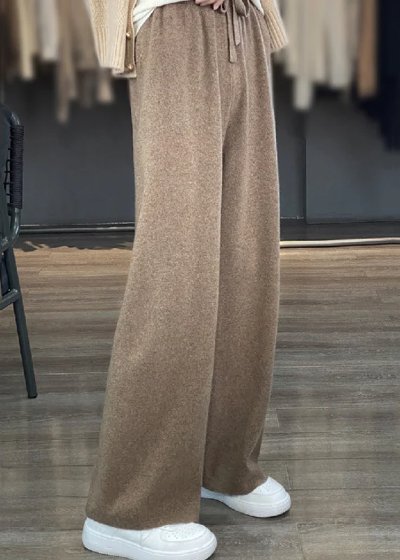 Your Weekend, Your Savings New Camel High Waist Patchwork Thick Wool Knit Pants Fall Your Weekend, Your Savings New Camel High Waist Patchwork Thick Wool Knit Pants Fall