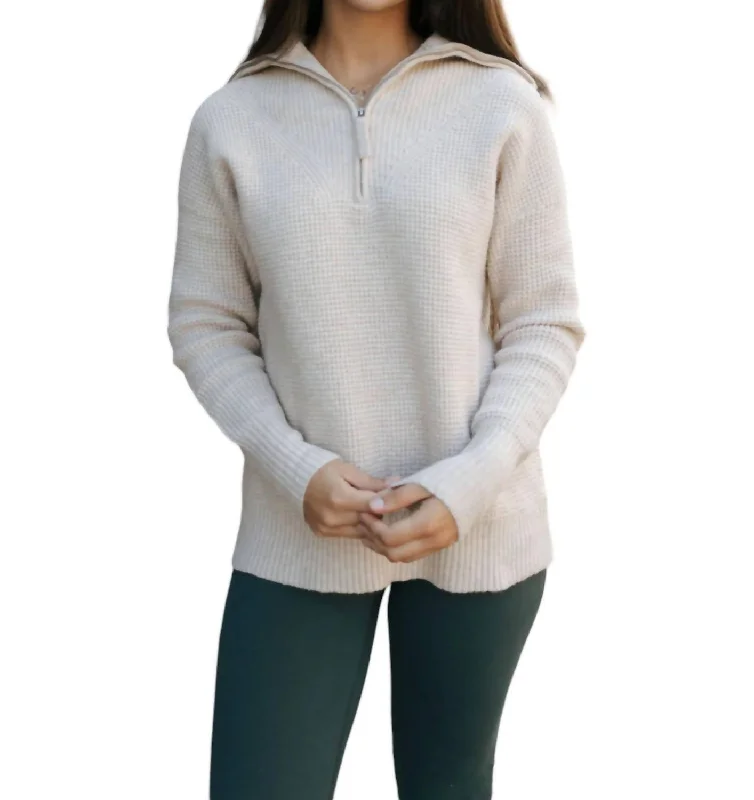 Weekend Discounts to Enjoy Waffle Sweater In Oatmeal