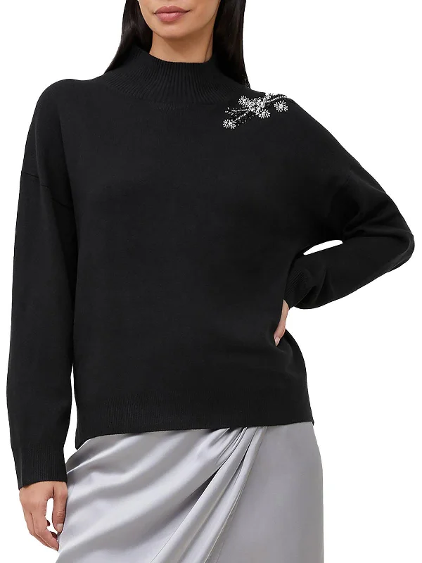 Year-End Sale Womens Knit Ribbed Mock Turtleneck Sweater