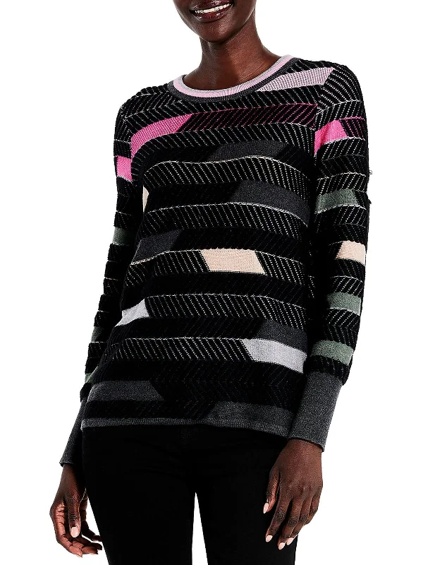 Online Deal Womens Knit Striped Crewneck Sweater