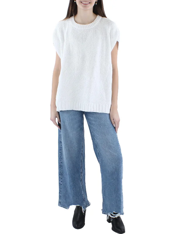 Limited Availability Womens Knit Square Cut Crewneck Sweater