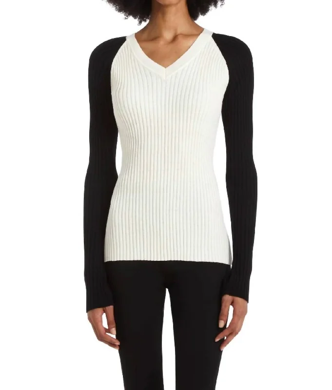 Price Drop Scout Sweater In Ivory With Black