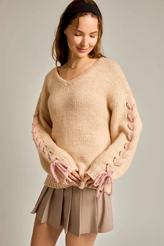 Get It Before It’s Gone Loved by You Stitching Bow Sweater