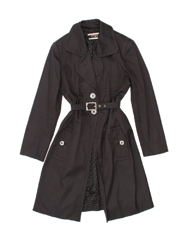 Weekend Offers That Amaze MARIELLA BURANI Womens Overcoat UK 14 Medium Black Cotton