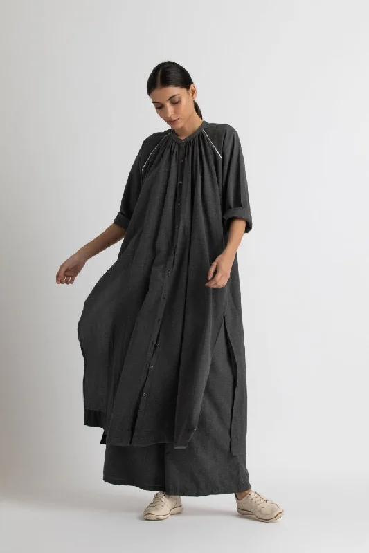 Weekend Offers You Can't Ignore Gather neck shirt - lead grey melange